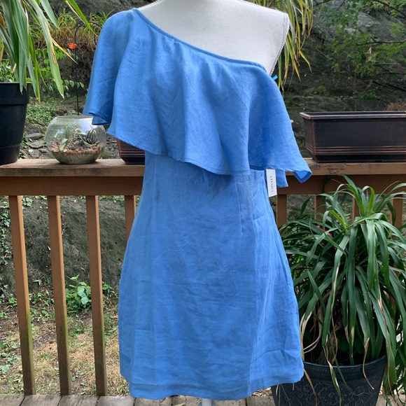 Capulet / Revolve Chambray One Shoulder Ruffle - Picture 2 of 9